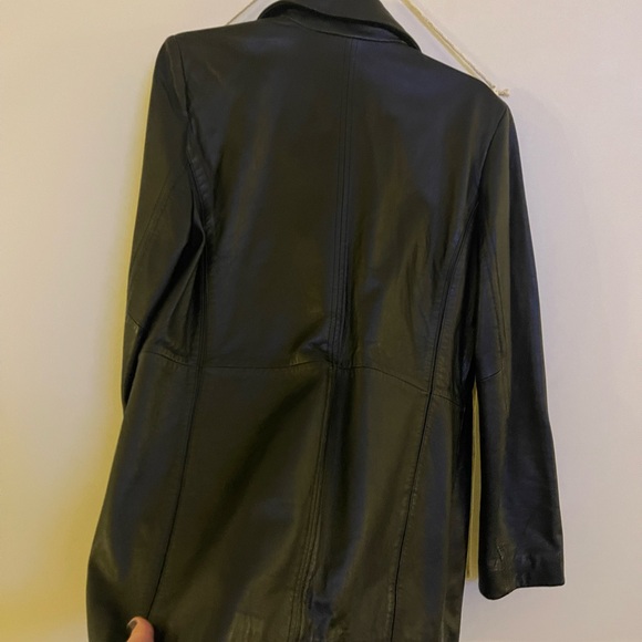 Vintage JLC New York 100% Genuine Leather Blazer Jacket Women's Black Size MED - Picture 11 of 11